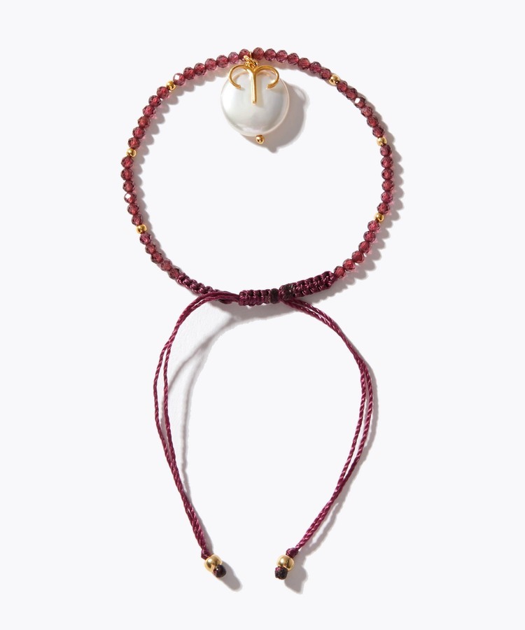 [I am donation] ARIES rhodolite garnet coin pearl bracelet