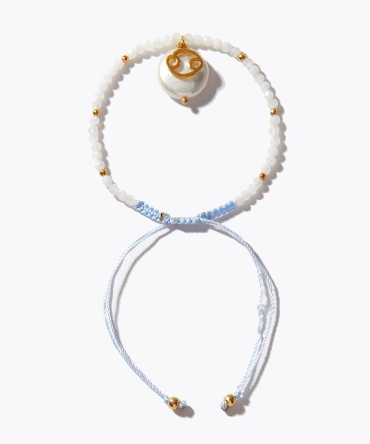 [I am donation] CANCER rainbow moon stone coin pearl bracelet