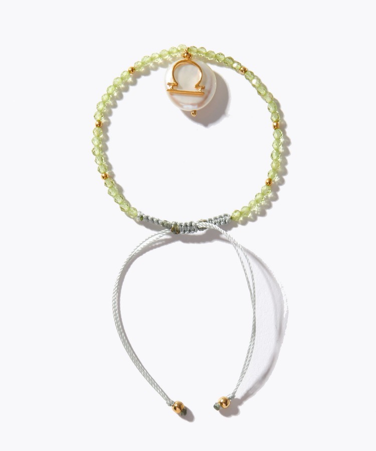 [I am donation] LIBRA peridot coin pearl bracelet
