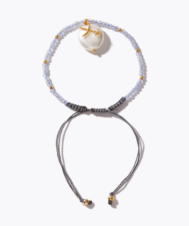 [I am donation] SAGITTARIUS tanzanite coin pearl bracelet