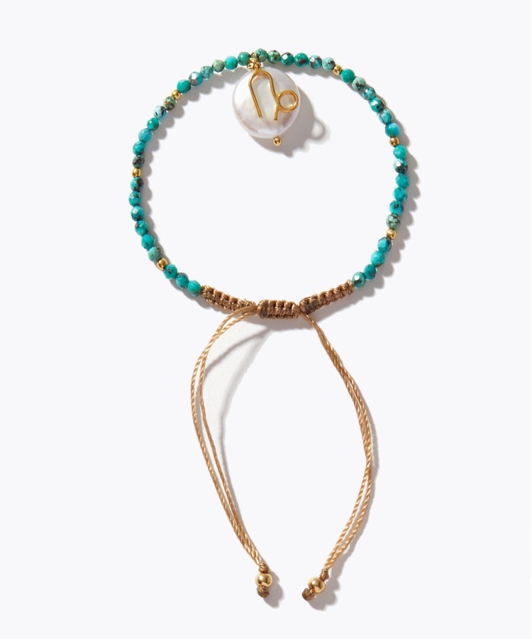 [I am donation] CAPRICORNE turquoise coin pearl bracelet