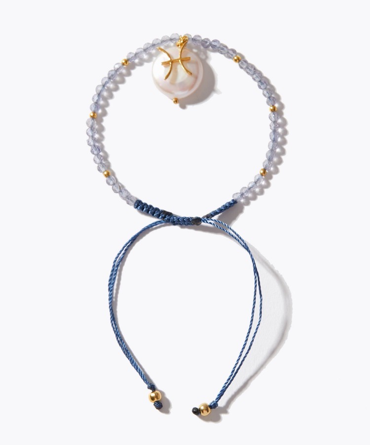 [I am donation] PISCES iolite coin pearl bracelet