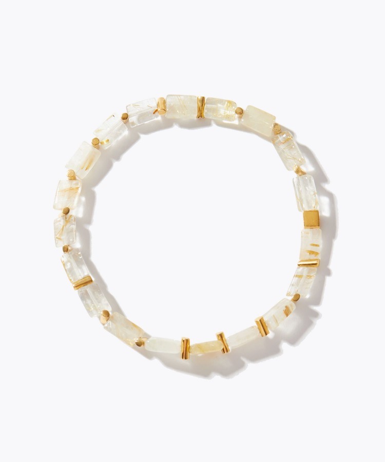 [amulette] 「For money and a glittering fortune」 gold rutile quartz gum shape bracelet