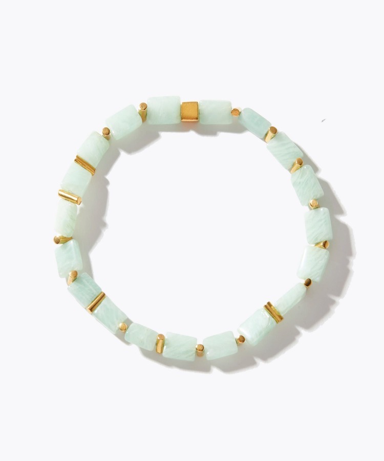 [amulette] 「A stone of hope that nurtures the strength to reach your dreams」 amazonite gum shape bracelet