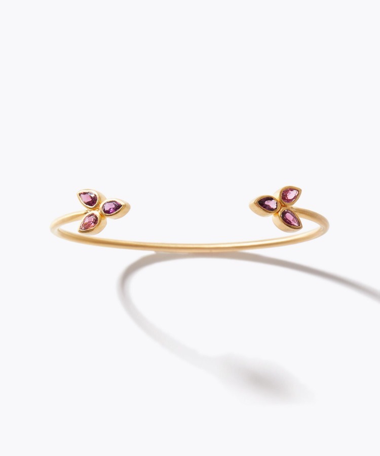 [eden] pink tourmaline daisy bangle
