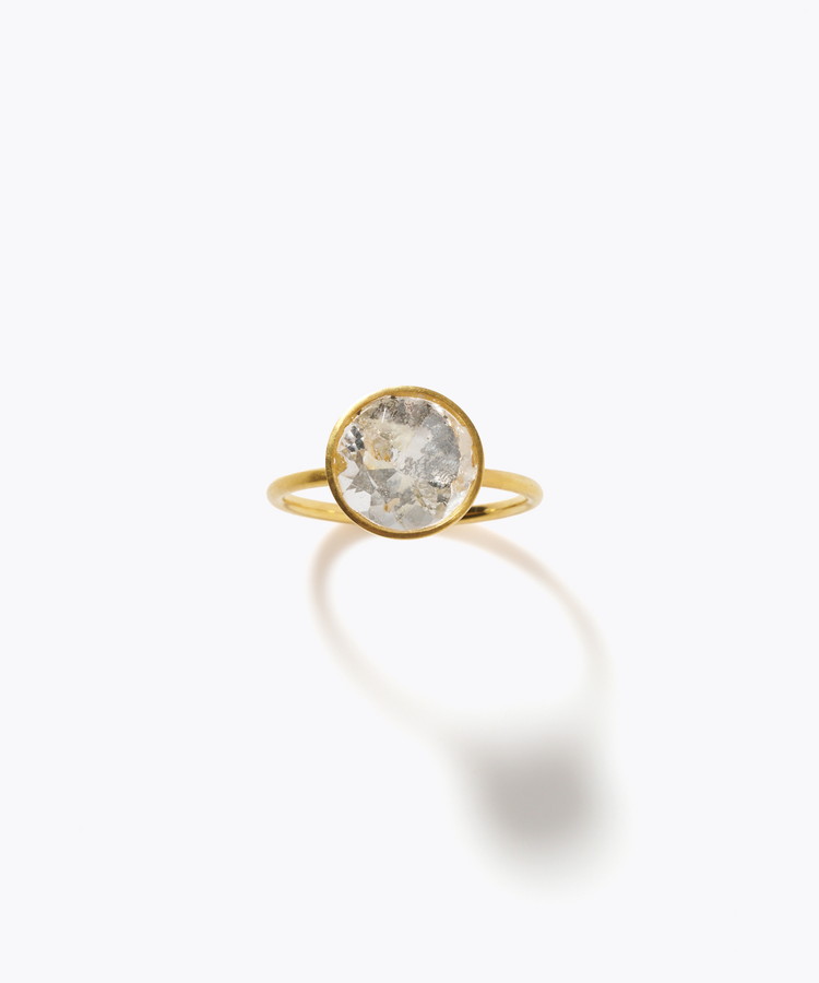 [eden] One of a kind K10 apatite in topaz ring