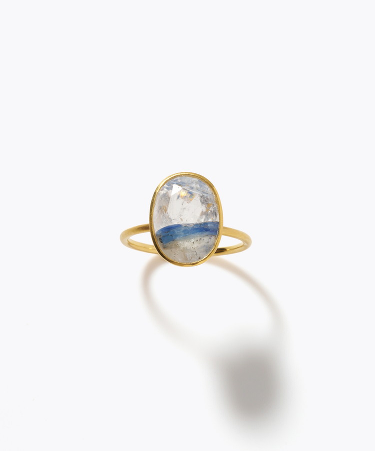 [eden] One of a kind K10 kyanite in quartz ring