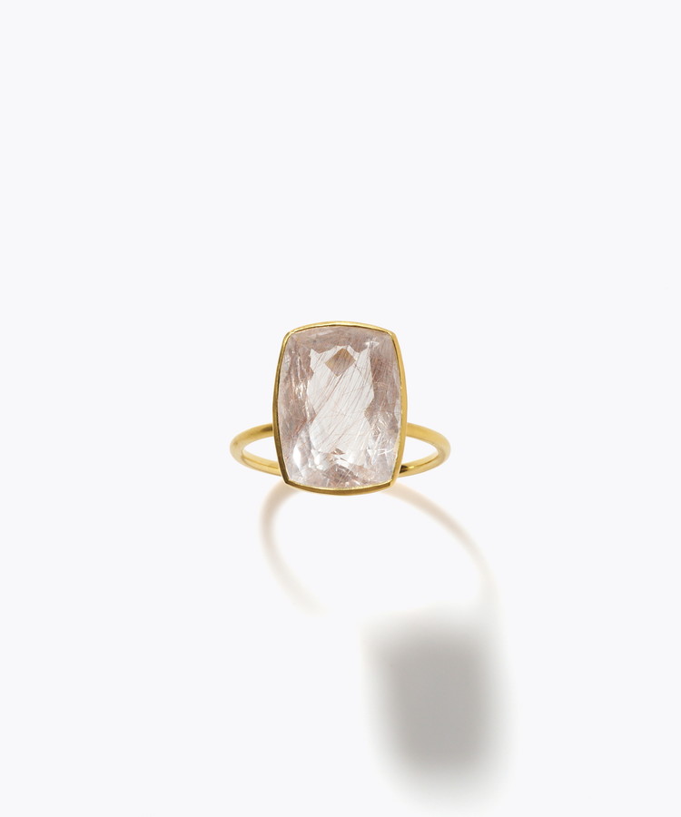 [eden] One of a kind K10 rutilated quartz ring
