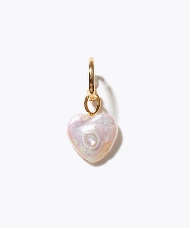 [basic] fit heart pearl single ear clip