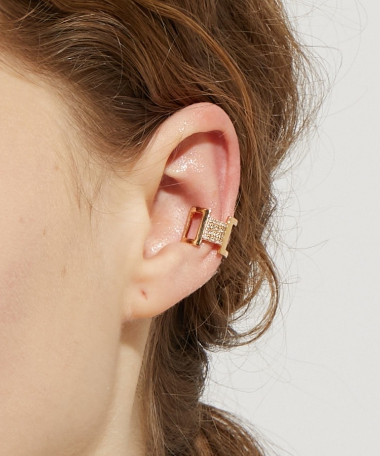 [glimmer] H pave diamonds ear cuff