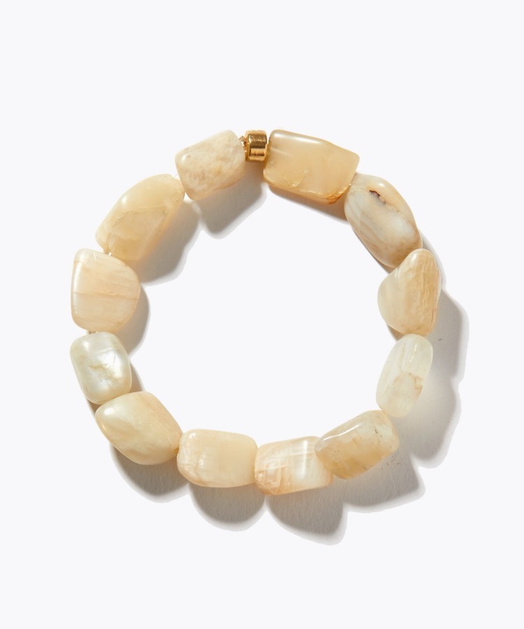 [amulette] 「Bringing Romantic Happiness」cream moonstone organic bracelet