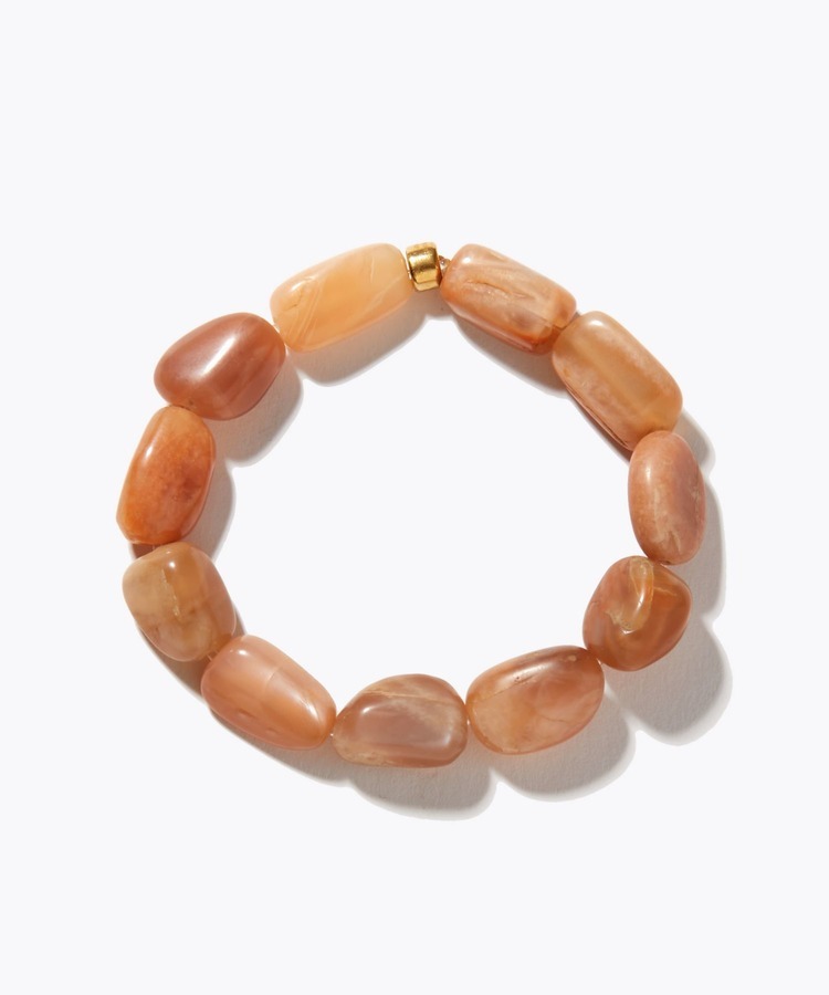 [amulette] 「Symbol of love and happiness」peach moonstone organic bracelet