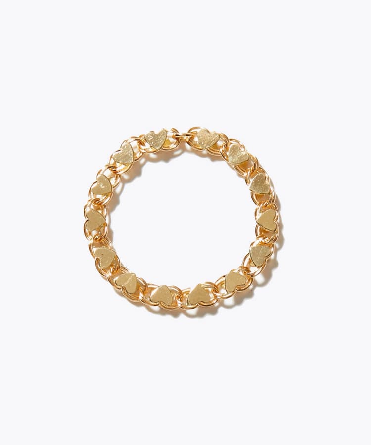 [basic] K18 heart chain ring