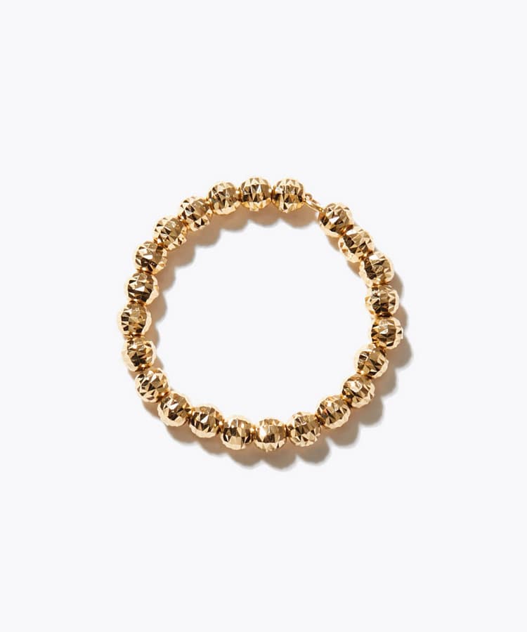 [basic] K18 cut mirror ball ring