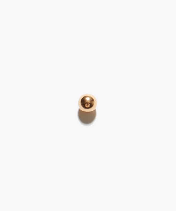 [basic] K10 hollow ball single pierced earring