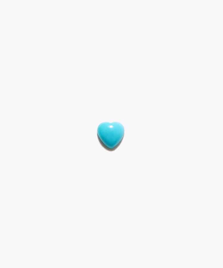 [eden] K10 turquoise heart stud single pierced earring