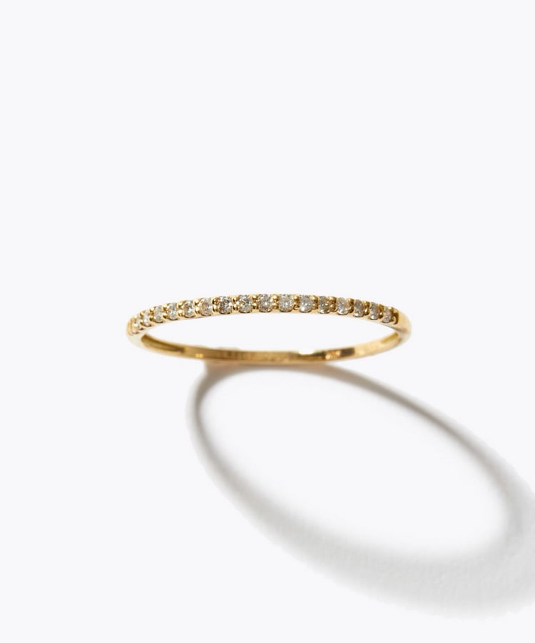 [basic] K18 diamond half eternity ring