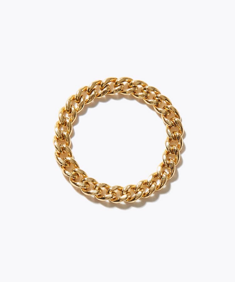 [basic] K18 hollow curb chainS ring