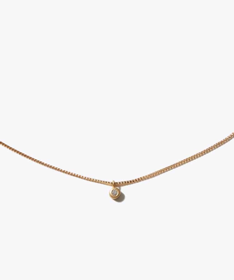 [raw beauty] K10 ocean diamond slider chain necklace