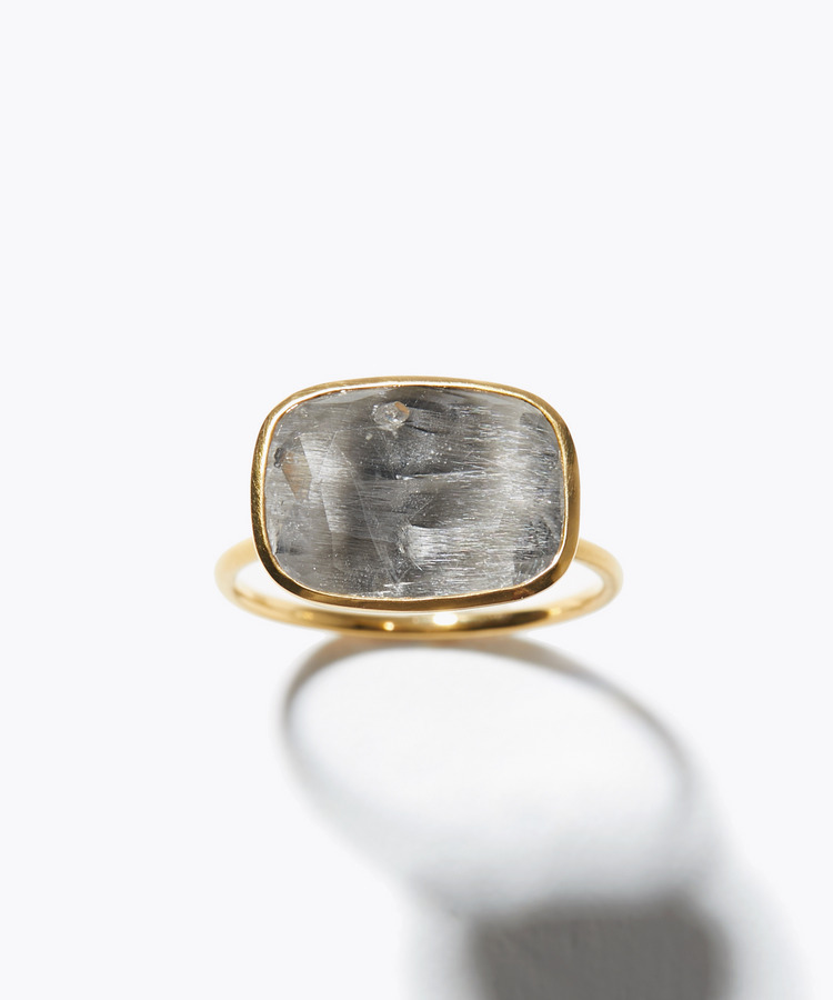 [eden] One of a kind K10 brookite in quartz ring