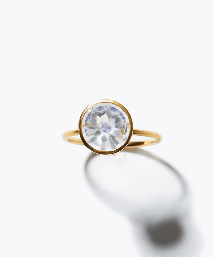 [eden] One of a kind K10 fluorite in quartz ring