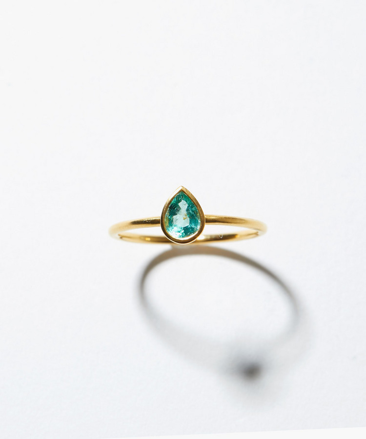 [eden] One of a kind K10 blue green beryl ring