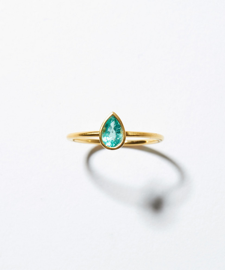 [eden] One of a kind K10 blue green beryl ring