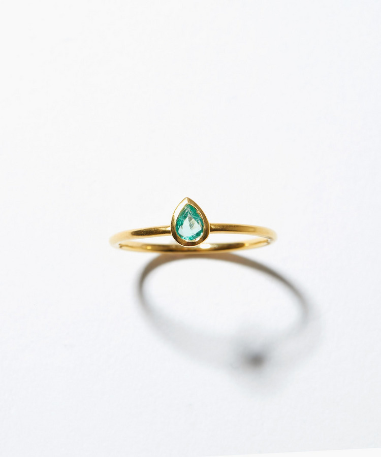 [eden] One of a kind K10 blue green beryl ring