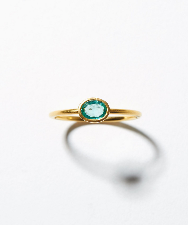 [eden] One of a kind K10 blue green beryl ring