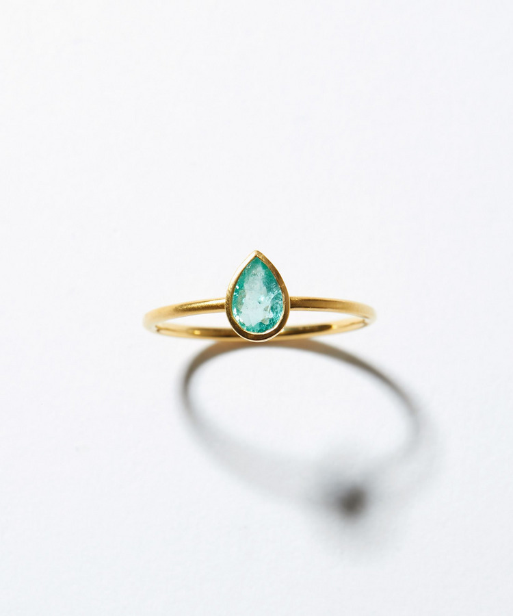 [eden] One of a kind K10 blue green beryl ring