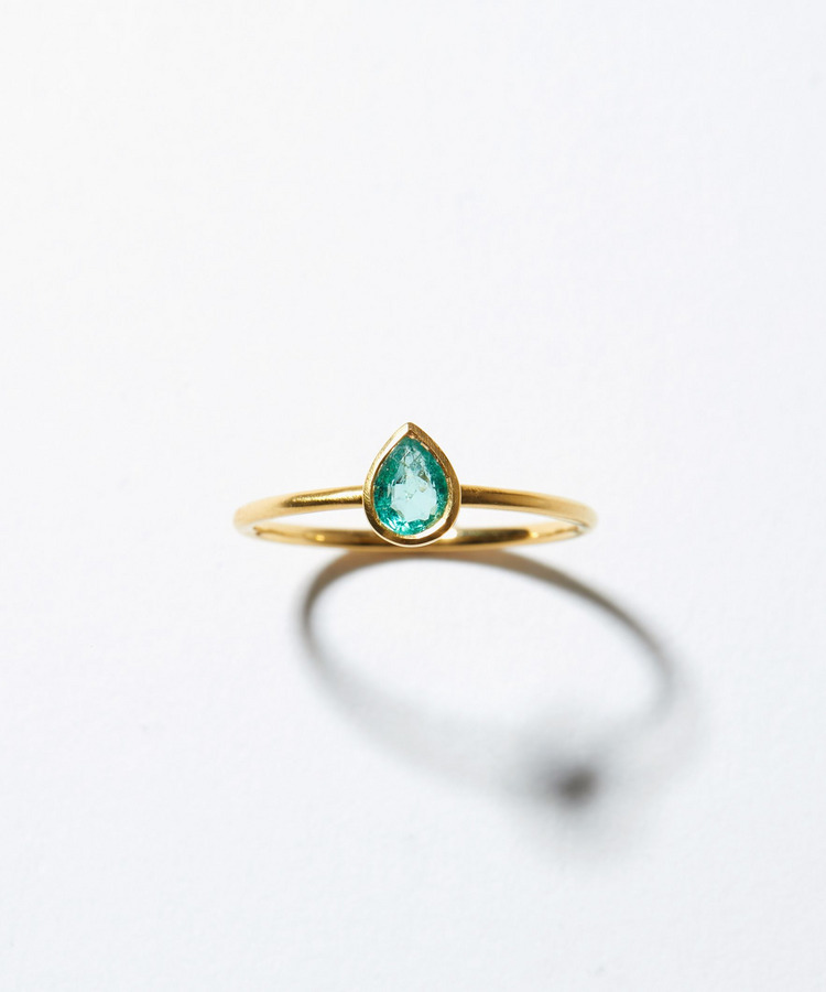 [eden] One of a kind K10 blue green beryl ring