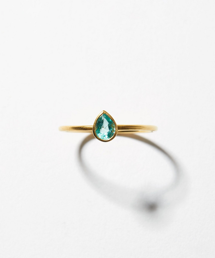 [eden] One of a kind K10 blue green beryl ring