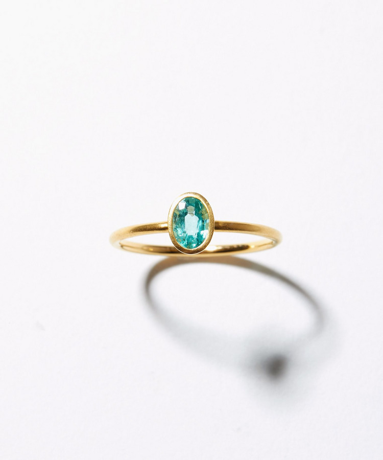 [eden] One of a kind K10 blue green beryl ring