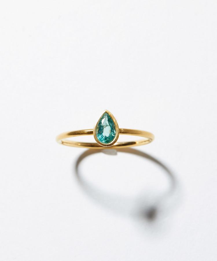 [eden] One of a kind K10 blue green beryl ring