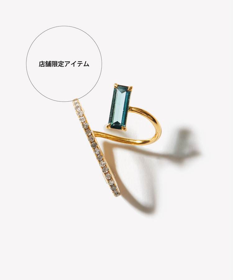 [elafonisi] 【8th Anniversary Limited】One of a kind green tourmaline pave diamond ear cuff