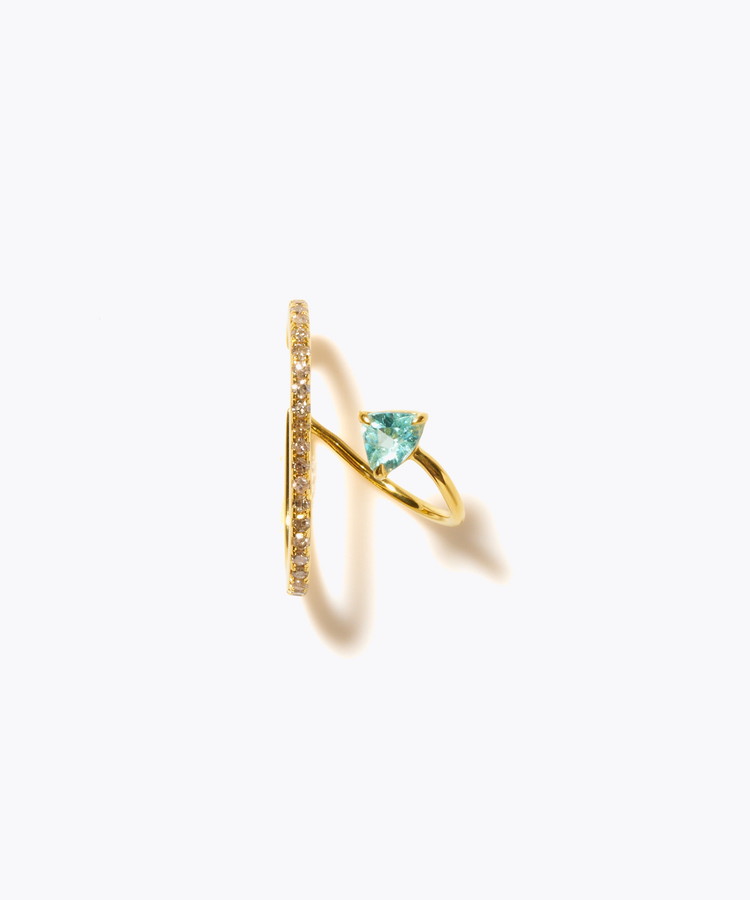 [elafonisi] 【8th Anniversary Limited】One of a kind green tourmaline pave diamond ear cuff