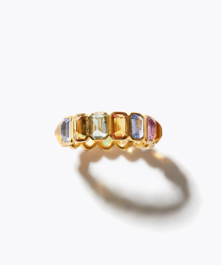 [elafonisi] 【8th Anniversary Limited】multi sapphire opal eternity ring