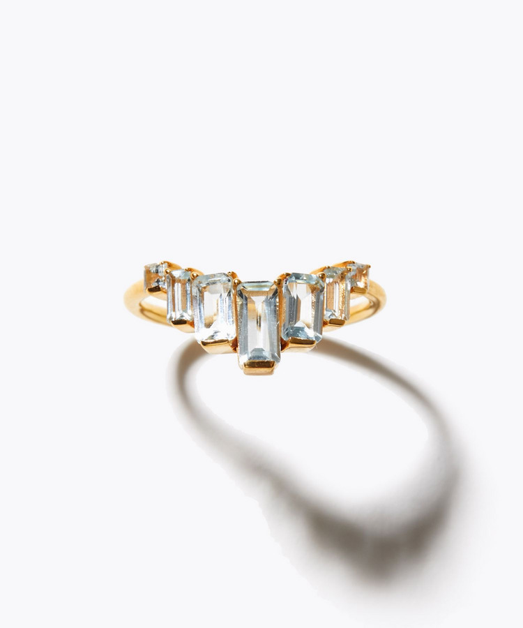 [elafonisi] 【8th Anniversary Limited】rectangle blue topaz dress ring