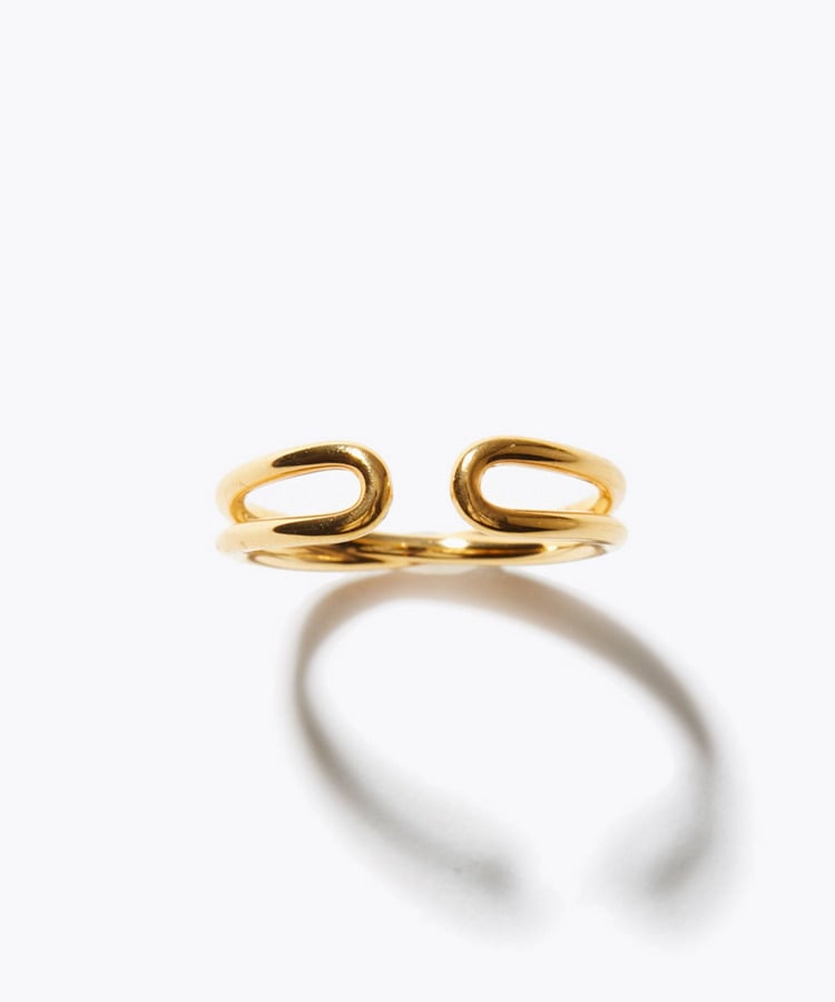 [bone] double face open ring