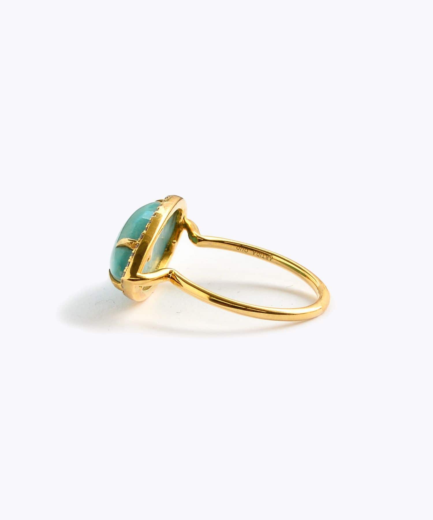 elafonisi] One of a kind turquoise pave diamond ring｜ARTIDA OUD