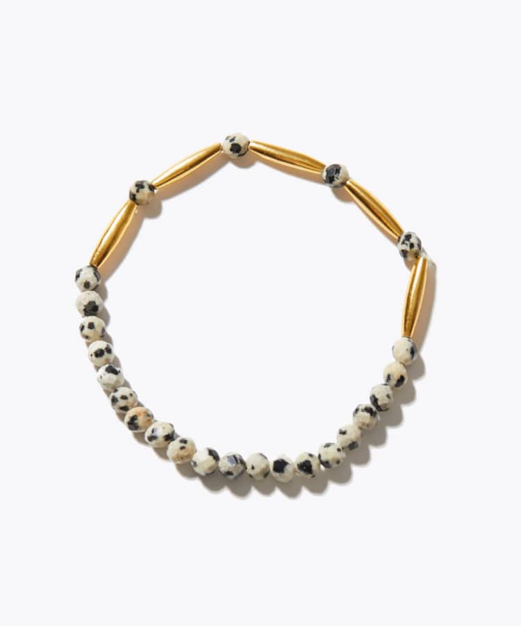 [amulette] 「Increase judgment and lead to achieving goals」dalmatian jasper double face bracelet