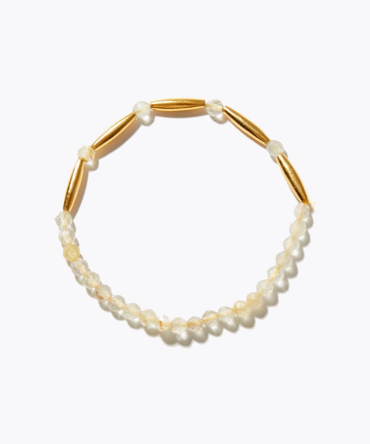 [amulette] 「For money and a glittering fortune」 gold rutile quartz double face bracelet