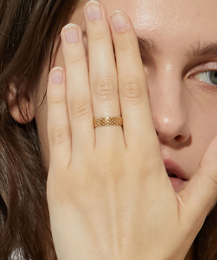 [basic] K18 hollow cable mesh chain ring