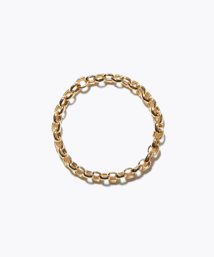 [basic] K18 cut escargot chain ring