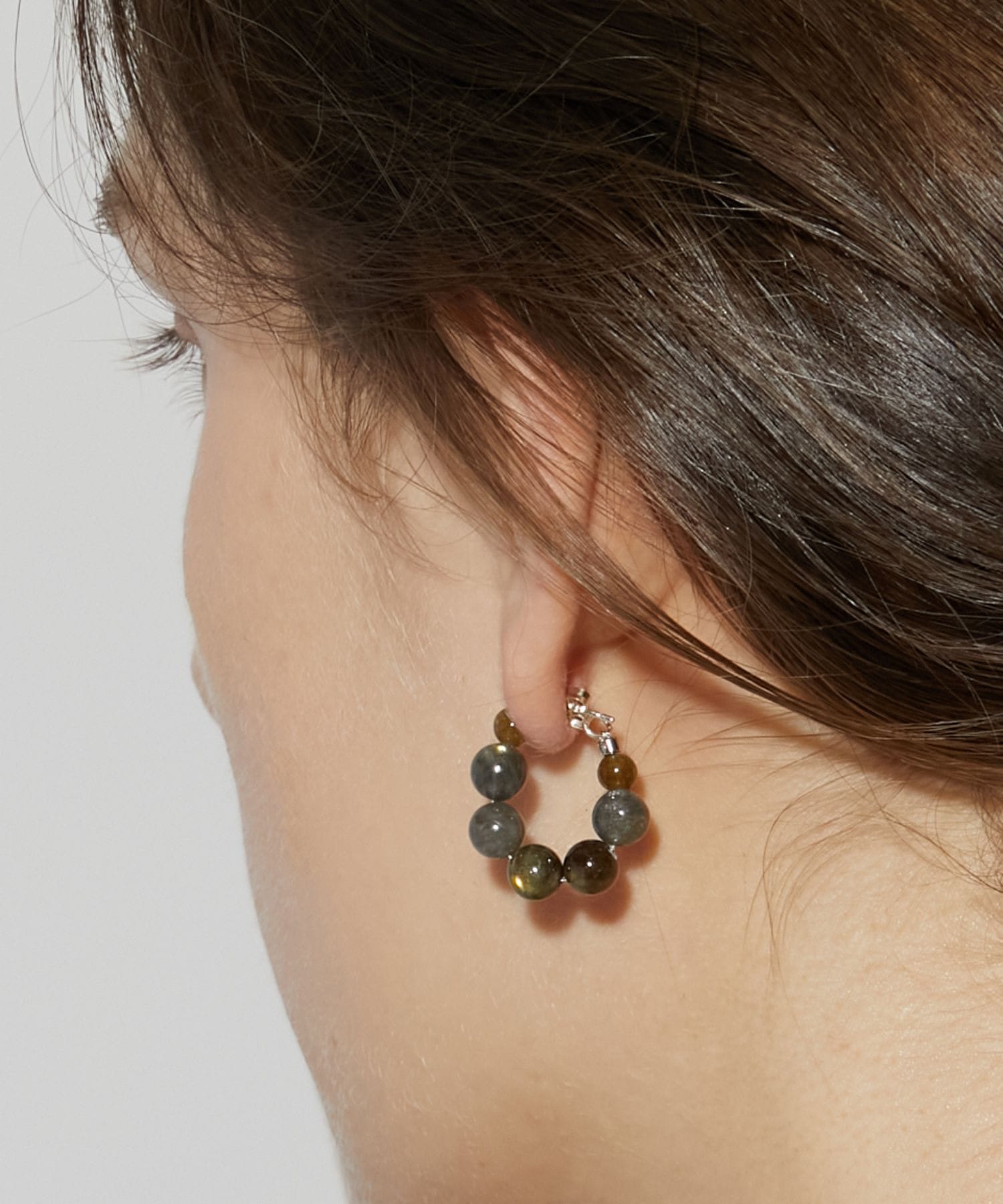 ancient] labradorite ball silver pierced earring｜ARTIDA OUD（アル