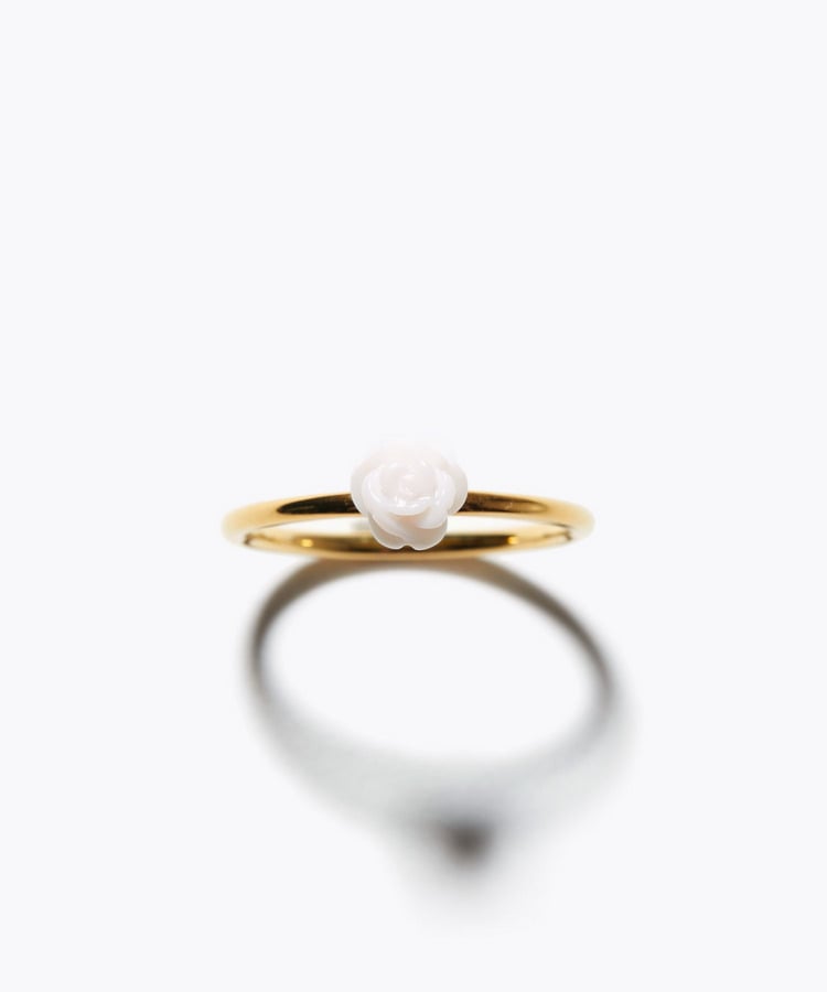 [eden] queen conch shell carving rose ring