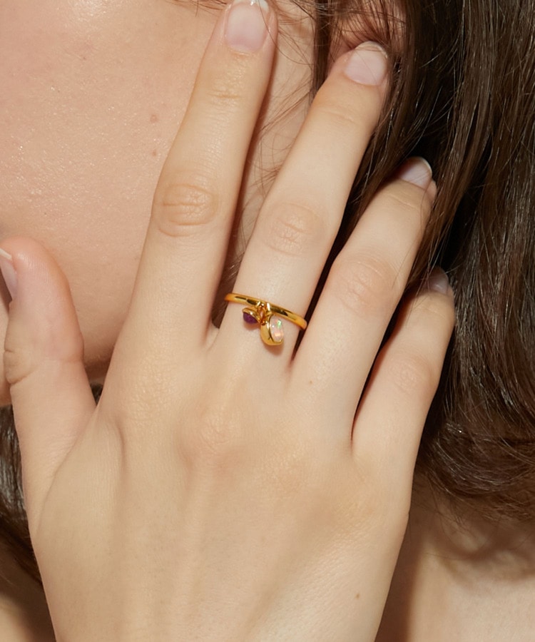 [eden] swing opal ruby ring