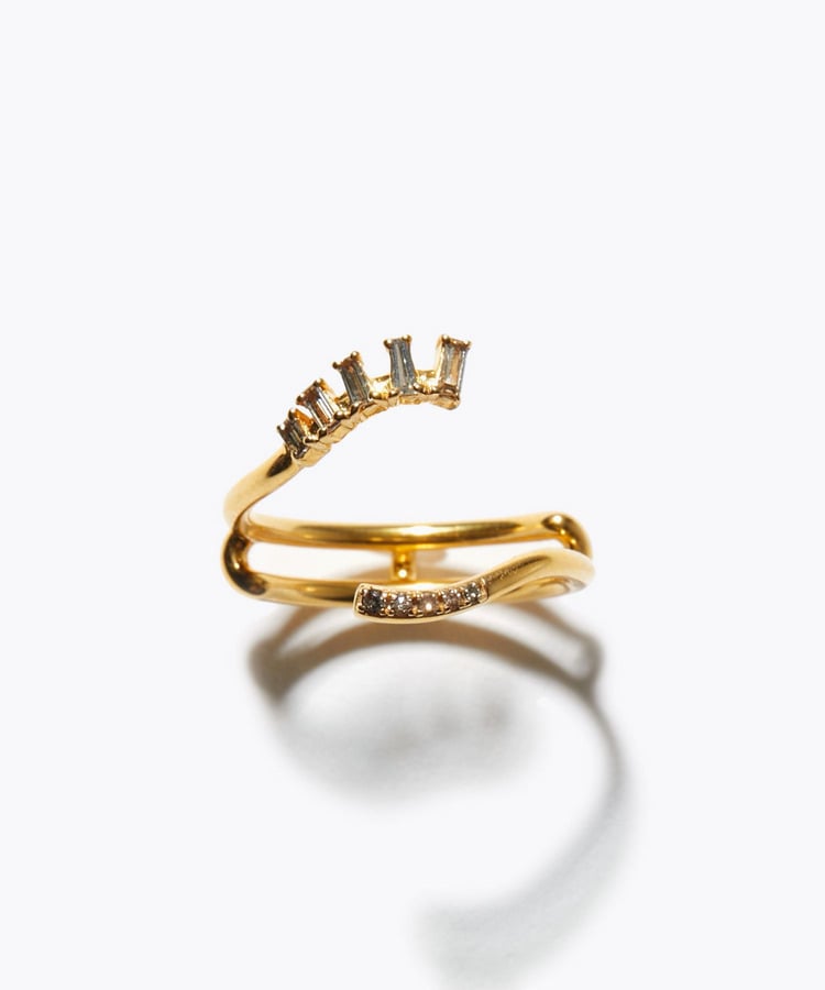 [elafonisi] diamond stacking open ring