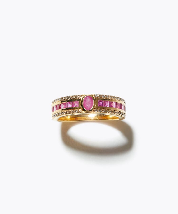 [elafonisi] ruby diamond deco ring