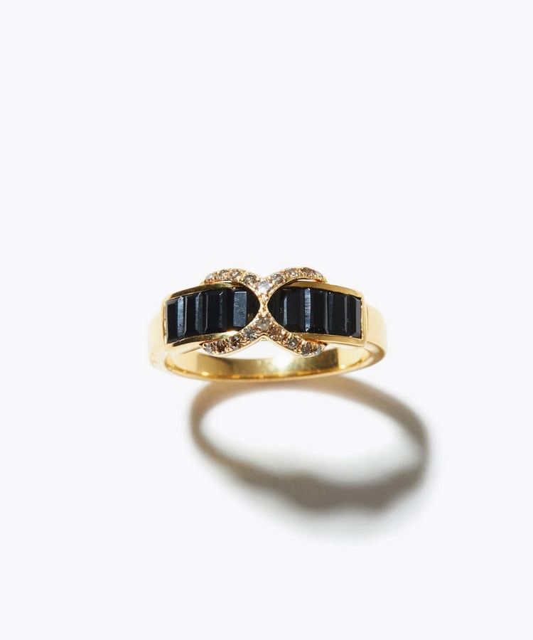 [elafonisi] onyx diamond eight ring